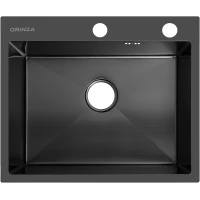 Кухонная мойка ORINZA ORS.600.505.BLACK.DECOR 60x50,5 см, черный декор