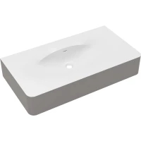 Раковина Vincea Caprise VCB-4CA100MWLG 100x54 см, подвесная, белый матовый/светло-серый матовый