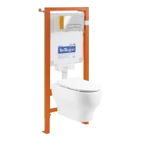 Комплект подвесной унитаз BelBagno Lucie BB063CHR + BB2111SC + система инсталляции BelBagno BB002-80 + BB005-PR-CHROME