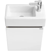 Тумба с раковиной белый глянец/эбони светлый 46 см Акватон Эклипс 1A1728K1EK49L