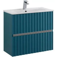 Тумба под раковину Art&Max Elegant AM-ELEGANT-600-2C-SO-AQ-P 61 см, подвесная, с LED-подсветкой ручек, аквамарин матовый