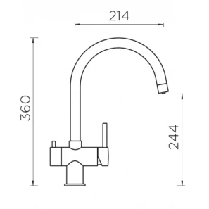 Изображение товара смеситель для кухни с подключением к фильтру schock ares нержавеющая сталь/альпина 710444