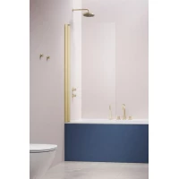 Шторка на ванну Radaway Nes Brushed Light Gold PNJ I 100 Left 10011100-98-01L 100 см L, профиль светлое золото матовый, стекло прозрачное