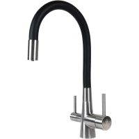 Смеситель для кухни Agger Elegant A3230322 с подключением к фильтру, гибким изливом, сатин