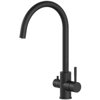 Смеситель для кухни Oliveeka OL-458022-MB с подключением к фильтру, черный матовый