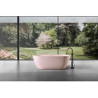 Ванна из литьевого мрамора Abber Frankfurt AM9941MP 170x75 см, отдельностоящая, розовый матовый