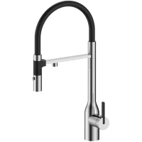 Смеситель для кухни Paulmark Magneto One Ma213188-BS с подключением к фильтру, гибким изливом,  нержавеющая сталь