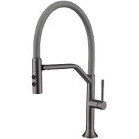 Смеситель для кухни Fmark FS0052Q-06 с гибким изливом, графит