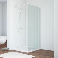 Душевая перегородка Vegas Glass EAF NOVO h2000 116 01 Moru 116 см, профиль белый, стекло рифленое