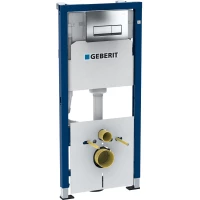 Инсталляция для унитаза Geberit Duofix Delta 51 458.128.21.1 с кнопкой смыва, хром