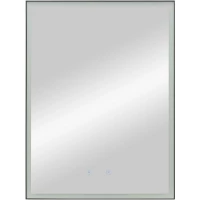 Зеркало Art&Max Arezzo AM-Are-600-800-DS-FC-H-Nero 60x80 см, с LED-подсветкой, сенсорным выключателем, диммером, антизапотеванием, черный