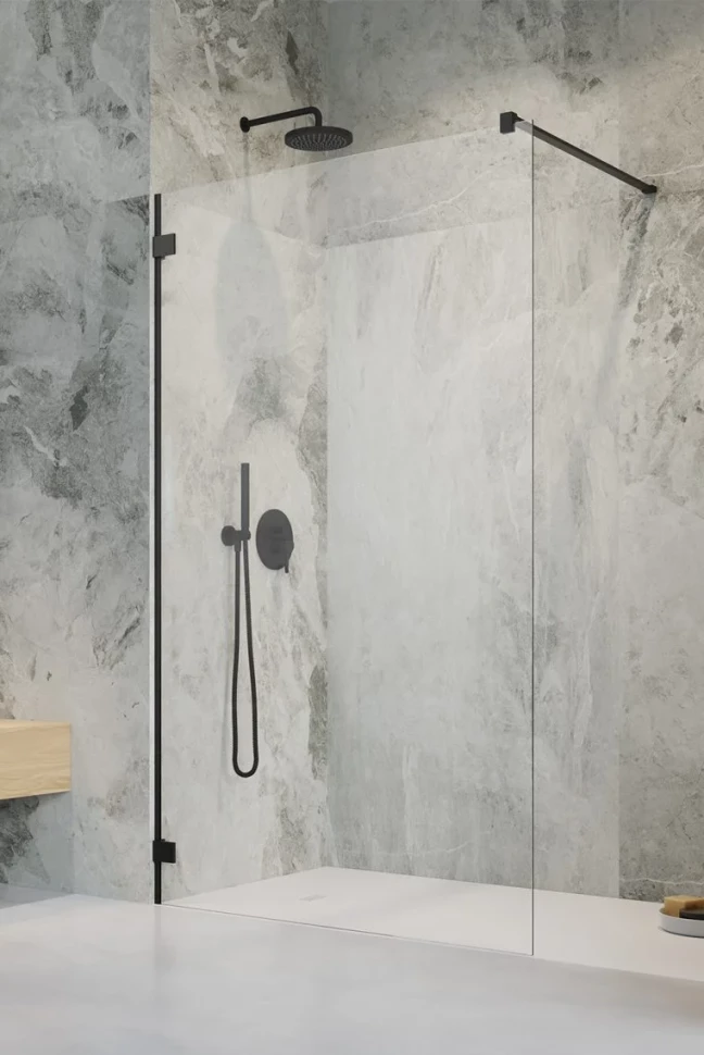 

Неподвижная перегородка Radaway Essenza Pro Black Walk-in 145 10103145-54-01 прозрачное