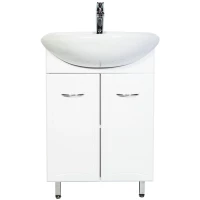 Тумба с раковиной белый глянец 57 см Orange Стиль St-55TU+RA