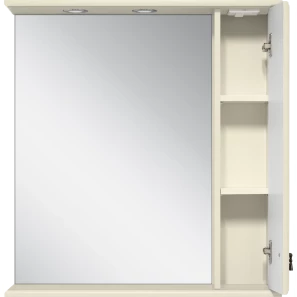 Изображение товара зеркальный шкаф misty лувр п-лвр03065-1014п 65x80 см r, с подсветкой, выключателем, слоновая кость