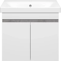 Тумба под раковину Misty Ронда П-Рон-01060-0521 57 см, подвесная, бетон/белый глянец