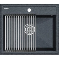 Кухонная мойка Paulmark Stepia PM115951-DG+R375-BS 59x51 см, графит