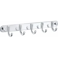 Планка с крючками Wonzon & Woghand WW-9384-5 для ванны, хром