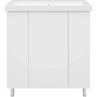 Тумба под раковину Misty Лира Пр-Лир06080-50 76,8 см, напольная, белый глянец