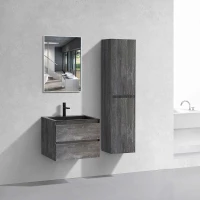 Комплект мебели серый камень 60 см Vincea Luka VMC-2L600GS + VCB-13600B + VLM-2J600