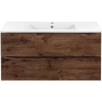 Тумба с раковиной темное дерево 101,5 см Vincea Mia VMC-2MC100RW + VBS-13100