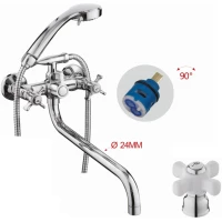 Смеситель для ванны D-Lin D146806-3 универсальный, с душевым гарнитуром, хром