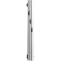 Полотенцесушитель электрический Point Пиано PN19722WB 1200x150, диммер левый, белый матовый/черный матовый