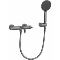 Смеситель для ванны Lemark Kalina LMF-2122S-GM с душевым гарнитуром, графит матовый