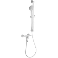 Смеситель для ванны Wonzon & Woghand Click WW-FE05L222-MW с душевым гарнитуром, белый матовый