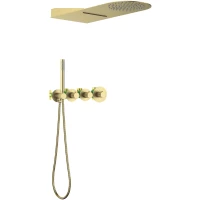 Душевой комплект Timo Saona SX-2350/17SM 230 мм, с термостатом, золотой матовый