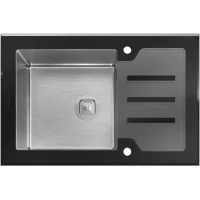 Кухонная мойка Tolero Ceramic Glass нержавеющая сталь/черный TG-660