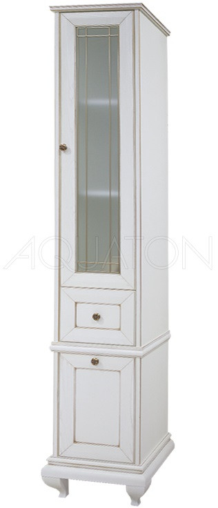 Шкаф-колонна Беатриче правый слоновая кость патина Aquaton 1A187403BEM6R