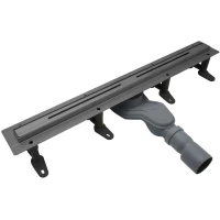 Душевой трап (лоток) Cezares Lux LUX-LD-60-GM 60 см, с решеткой, щелевой, оружейная сталь матовый