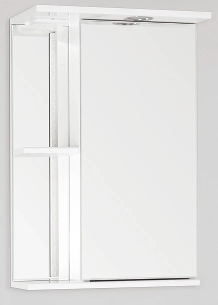 зеркальный шкаф style line николь 45 с подсветкой белый лс 00000115 Зеркальный шкаф 45x73 см белый глянец Style Line Николь ЛС-00000115
