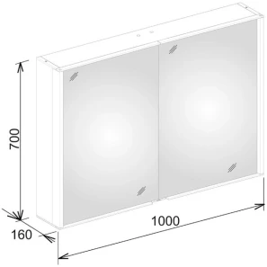 Изображение товара зеркальный шкаф со светодиодной подсветкой 100x70 см keuco royal match 12803171301