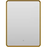 Изображение товара зеркало brevita mercury mer-rett6-060/80-gold 60x80 см, с led-подсветкой, сенсорным выключателем, золотой матовый