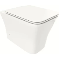 Унитаз приставной Ceruttispa Marmolada F CT8906 безободковый, с сиденьем микролифт, белый