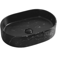 Раковина-чаша Ceruttispa CR0055B MMB2 50x35 см, накладная, черный мрамор