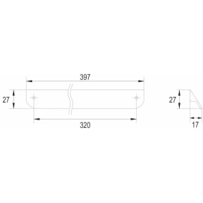 Изображение товара ручка для тумбы 1 шт cezares eco rs156sc.3/320 39,7 см, сатин
