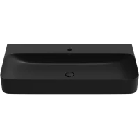 Раковина-чаша Wellsee Clermont 302616000 100x47 см, накладная, подвесная, черный матовый, с донным клапаном в цвете черный матовый