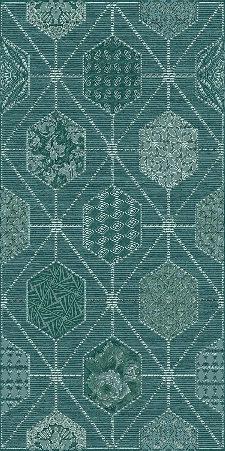 Декор Azori Devore Indigo Geometria 31,5x63