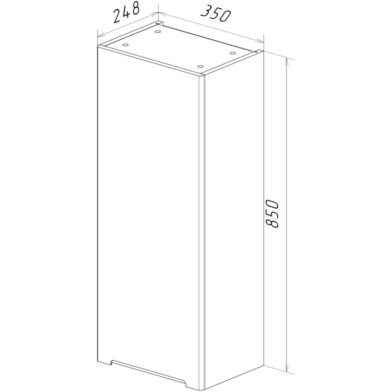 Шкаф одностворчатый 35x85 см белый глянец R Lemark Buno LM04B35PL