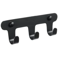 Планка с крючками Fixsen Practica FX-805B-3 для ванны, черный матовый