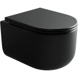Изображение товара унитаз подвесной ceramica nova ulma cn4006mb безободковый, с сиденьем микролифт, черный матовый