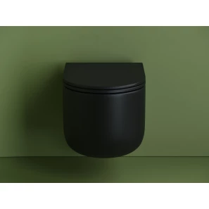 Изображение товара подвесной безободковый унитаз с сиденьем микролифт ceramica nova ulma cn4006mb