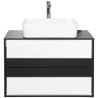 Тумба белый глянец/черный матовый 80 см Style Line Амстердам ЛС-000010042 