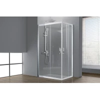 Душевой уголок Royal Bath RB8100HPD-T-ST 100x80 см, профиль сатин, стекло прозрачное