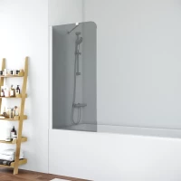 Шторка на ванну Vegas Glass EV ST NOVO 76 01 07 76 см, профиль белый, стекло графитовое