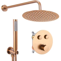 Душевой комплект Rea Lungo REA-P8808 250 мм, с термостатом, медь матовая