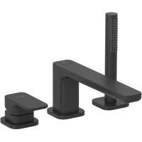 Смеситель на борт ванны Kludi Renon 424483975 с душевым гарнитуром, черный матовый