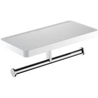 Держатель туалетной бумаги Aquatek Европа AQ4919CR с полкой для телефона, двойной, хром